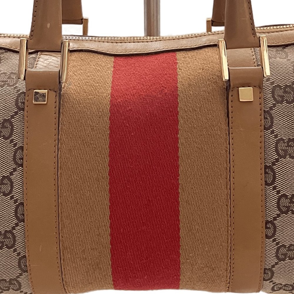 Auc Gucci Monogram Canvas/Leather Vintage Hand Bag #63367G93 - Picture 13 of 16